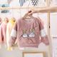 Toddler Girls' Sweatshirt Graphic Outdoor Long Sleeve Crewneck Active 3-7 Years Spring Love teddy velvet yellow Strawberry Teddy Velvet Pink Fox Teddy Fleece Sweatshirt Red