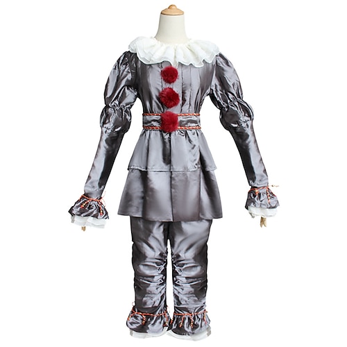 Karnevalskostüm Burlesque Clown Clown Pennywise Karneval Cosplay Kostüm Partykostüm Maskerade Es Outfits Cosplay Kinder Erwachsene Herren Damen Jungen Maskerade Karneval Leistung Party Halloween Image