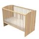 Lit bébé 120 x 60 avec têtes de lit arrondies en bois décor chêne doré