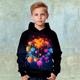 Sweat à capuche et Sweat Pullover Garçon Enfants manche longue 3D effet Graphic à imprimé arc-en-ciel 3D Print Avec poches Noir Enfants Hauts Actif basique 4-12 ans