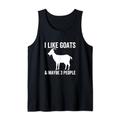 Ich mag Ziegen und vielleicht 3 Leute Funny Farm Introvert Tank Top