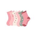 Sterntaler Socken 6er Pack Struktur - Babysocken für Mädchen - Babysocken mit Motiven - Socken für Babys im Set - mattrosa, 22