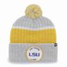 Men's '47 Gray LSU Tigers Holcomb Cuffed Knit Hat with Pom