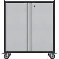 UINSOO Mobile Storage Cabinet Metal Storage Cabinet with Locking Doors and Shelf Locking Steel Storage Cabinet with 2 Doors and Wheels for Home and Office and Room and Garage use (2 Door