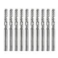 High-Quality Tungsten Carbide Endmill Spiral Router Bit and Router Bit Set 1/8 Shank Single Flute Design for Smooth Cutting 10pcs for CNC and Woodworking