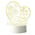 Mom Birthday Gifts from Daughter Son LED Acrylic 3D Mother s Day Greeting Gift Light Mom Gifts for Birthday Valentine s Day Christmas Thanksgiving Acrylic Night Lamp Gifts for Mom (D)