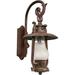 NANYUN Outdoor Wall Lantern Light 110V Large Exterior Rustic Oil Lantern Like Wall Mounted Sconce Waterproof Vintage Lighting Fixture with Rust Red Finish & Frosted Shade for Porch Garage