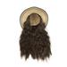 Hat Long Brown Wave Wig Realistic Looking One Piece Removable Matte Synthetic Hair Extensions Wig