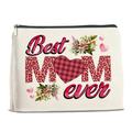 TSUYAWU Mom Gifts From NG01 Daughter Son Best Mom Ever Gifts Makeup Bag Gifts for Mother Mum Mommy Best Mom Ever Cosmetic Bag Zipper Travel Pouch