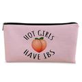 BARPERY Hot Girls have NG01 IBS Gift for Women Cute Funny Peach Makeup Bag Pink Cosmetic Bag Zipper Travel Toiletry Bag Gifts for teen girl