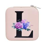 Blekii Clearance Personalized Women s Jewelry Box Travel Jewelry Box English Alphabet Flower Jewelry Makeup Bag Gifts for Women Gifts for Friends Makeup Bag Beige