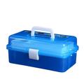 Oahisha Nail Art Tool Storage Box Nail Art Tool Box Manicures Tool Storage Box Plastic Transparent Tool Box Three Layers Manicures Tool Box (Blue)