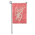 KDAGR Pink Sixteen Sweet 16 Hand Lettering 16Th Age Anniversary Birthday Garden Flag Decorative Flag House Banner 12x18 inch