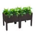 Private Jungle 2Pcs Raised Garden Bed kits Plastic Elevated Garden beds with Brackets Outdoor Indoor Planting Box Containerï¼ŒBrown