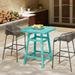 Costaelm Paradise 30 Square Outdoor Patio Counter High Bistro Bar Table With Umbrella Hole Turquoise