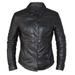 Unik 6846-00-BLK-2XL Premium Leather Motorcycle Biker Leather Shirt Jacket for Ladies Black - 2XL