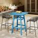 Costaelm Paradise 30 Square Outdoor Patio Bistro Bar Table With Umbrella Hole Pacific Blue