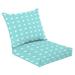 Outdoor Deep Seat Cushion Set 24 x 24 Turquoise blue white geometric pattern Mid century tiling pattern 60s Deep Seat Back Cushion Fade Resistant Lounge Chair Sofa Cushion Patio Furniture Cushion