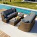 5 Pieces Patio Conversation Set ONE PIX Outdoor Patio Sofa Set Outdoor Sectional Furniture Set Suitable for Gardens Backyards and Balconies Gray