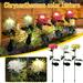 Solar Garden Lights 3Pcs Solar Flower Lights Outdoor Waterproof Landscape Decorative Solar Garden Stake Lights with Bigger Solar Panel for Lawn Patio Pathway Yard White Pink Yellow Flowers