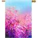HGUAN Watercolor Abstract Cherry Sakura Pink Floral flowers Spring Nature House Flag 28 x 40 Double Sided Polyester Welcome Large Yard Garden Flag Banners for Patio Lawn Home Outdoor Decor