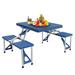 Danolapsi Portable Folding Tables Chairs Set Thickened Picnic Table with 4 Seats for Outdoor Camping Picnic BBQ