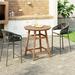 WestinTrends Outdoor 35 HDPE Round Patio Counter Height Bar Table Teak