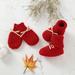 Baby Shoes + Gloves Set Knit Newborn Girls Boys Boots Mitten Fashion Butterfly-knot Toddler Infant Slip-On Bed Shoes Hand Made
