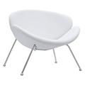 WANCQ Nutshell -Century Modern Faux Leather Accent Lounge Chair In White