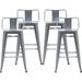 Changjie Furniture Metal Barstools Set of 4 Industrial Bar Stools Counter Stools with Backs Indoor-Outdoor Counter Height Bar Stools (30 inch Matte Black)