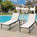 Dextrus Outdoor Chaise Lounge Chairs Set with Side Table Adjustable Backrest Poolside Loungers with Aluminum Frame