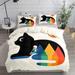 Pet Cat DIY Print Duvet Cover Set King Double Full Twin Single Size Duvet Cover Pillow Case Bed Linen Set