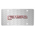 Ford F-150 in Red 2015 up 3D Logo on Logo Pattern Brushed Aluminum License Plate