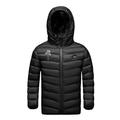 JSGEK Children Cute Casual Soft Comfy Winter Warm Coat for Kids Zip up USB Heated Clothes Rechargeable Electric Windproof Hoodies Boys Girls Thick Jacket Clearance Black 8 Years