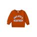 FEORJGP Toddlers Girls Autumn Casual Sweatshirts Infant Baby Orange Long Sleeve Pullover Crewneck Jumpsuit Letter Patch Loose Fit Tops