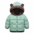 HBYJLZYG Hoodies Fleece Lined Puffer Padded Jacket Toddler Baby Boys Girls Winter Fleece Jacket Solid Color Hooded Zip Jacket Coat