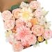 DIY Pink Artificial Flowers Combo Box - Create Stunning Floral Arrangements for Weddings Parties and More - Set of 47pcs Faux Flowers for Versatile Decorations - Easy to Use and Reusable