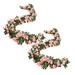 Mothers Day 1 Piece 5.9 Foot FALSE Rose Vine Artificial Flower Hanging Ring Home Hotel Office Wedding Party Garden Arts And Crafts Decoration Red