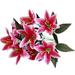 Ashosteey 10 Heads Artificial Lily Flowers Bouquet Silk Flower Lilies with Stems Faux Silk Bouquets for Wedding Decorations Bridal Shower Centerpieces Floral Arrangements Party Home Table Decor