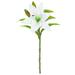 Artificial Lily Branch with Stem Green Leaves Home Wedding Party Faux Flower Floral Arrangement Indoor Outdoor Decoration Photo Props-White