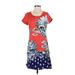 Krimson Klover Casual Dress - Shift: Red Batik Dresses - Women's Size Small