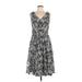 Gabby Skye Casual Dress: Gray Damask Dresses - Women's Size 12