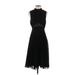 Let Me Be Casual Dress - Party Mock Sleeveless: Black Print Dresses - Women's Size Small