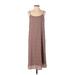 Pink Lily Casual Dress - High/Low: Brown Dresses - Women's Size Small