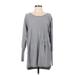 Garnet Hill Casual Dress - Sweater Dress: Gray Dresses - Women's Size X-Small