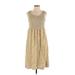 Croft & Barrow Casual Dress: Yellow Floral Motif Dresses - Women's Size Small