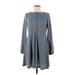 Ces Femme Casual Dress - A-Line Crew Neck Long sleeves: Gray Dresses - Women's Size Medium