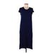 Jessica Simpson Casual Dress - Midi: Blue Solid Dresses - Women's Size Large