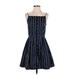 Mark Eisen Collection Casual Dress: Blue Stripes Dresses - Women's Size 6