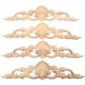 Ineasicer 4pcs Bois Sculpté d'angle Décalque de Sculpture Applique en Bois Non Peinte à Décorer des